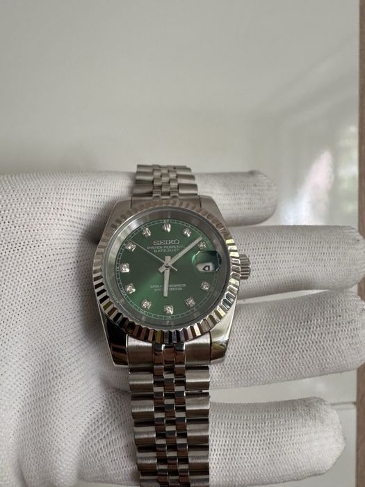 Ceas Seiko DateJust Green Diamond Mod