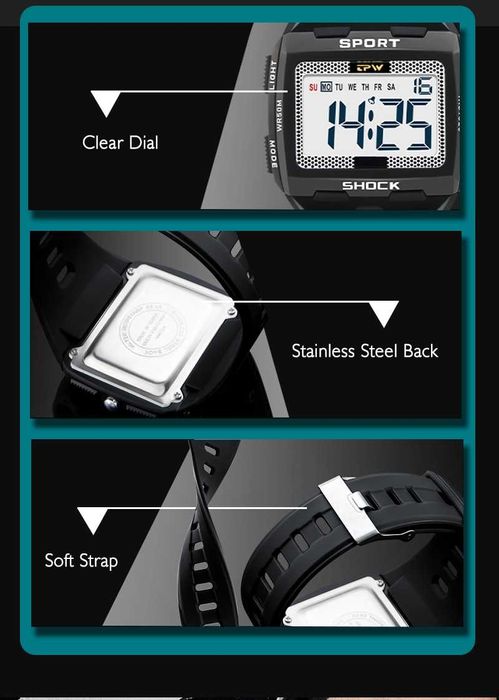 Многофункционален водоустойчив часовник будилник ТPW, 5ATM 2022