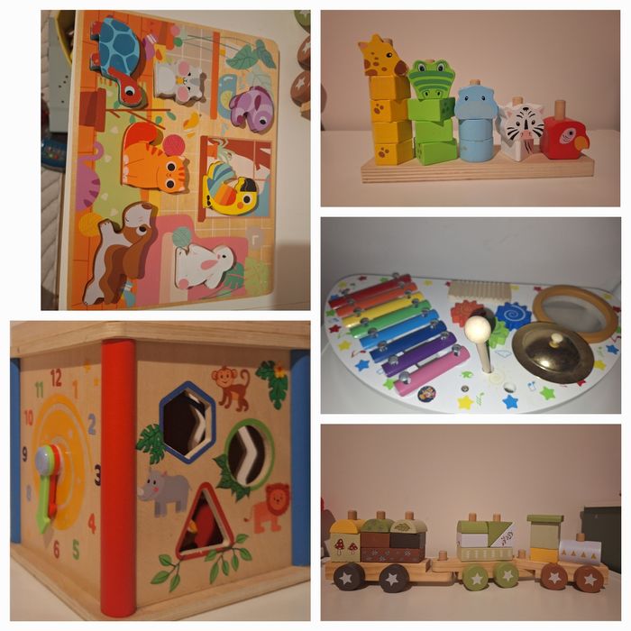 Лот дървени играчки