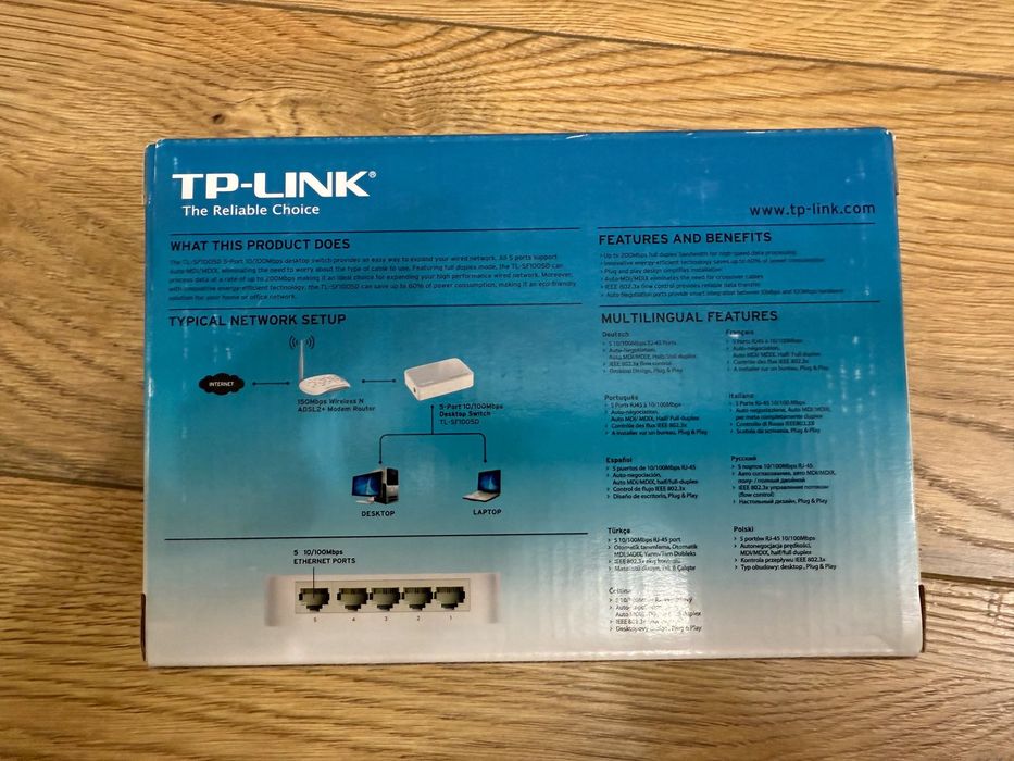 Switch TP-LINK TL-SF1005D, 5 x 10/100Mbps, NOU, nefolosit