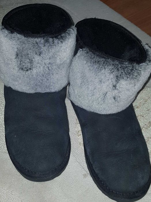 Ghete Emu _ culoare neagra, piele intoarsa copii