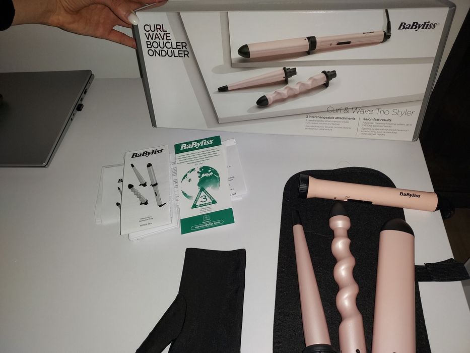 Ondulator de păr Multistyler Curl & Wave Roz Pudrat MS750E, 3 accesori