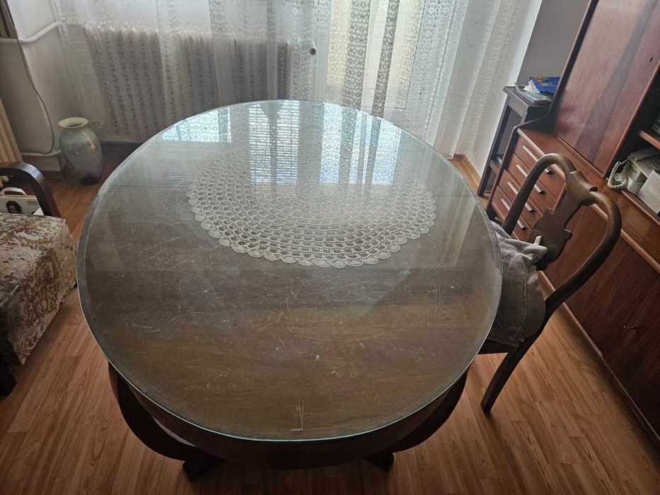 masa sufragerie stil vechi din lemn de nuc