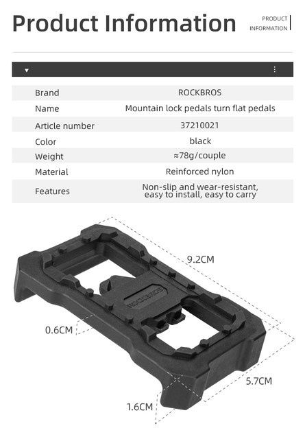 Rockbros adaptor platforma pedale Shimano SPD M 520 M540 M 8000 M 9000