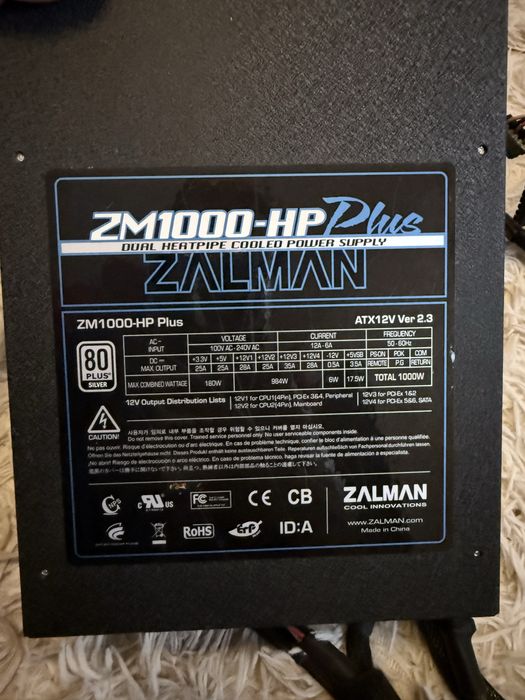Sursa PC ZALMAN ZM1000-HP PLUS 80 plus silver