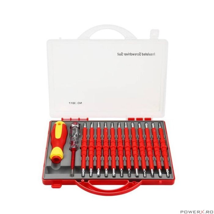Set surubelnite izolate pentru electricieni, 14 bucati, Kraft