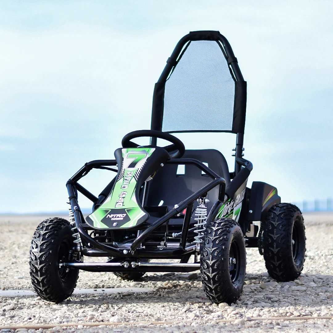 Kart electric copii 5-12 ani NITRO GoKid Dirty 1000W 48V 30km/h #Verde