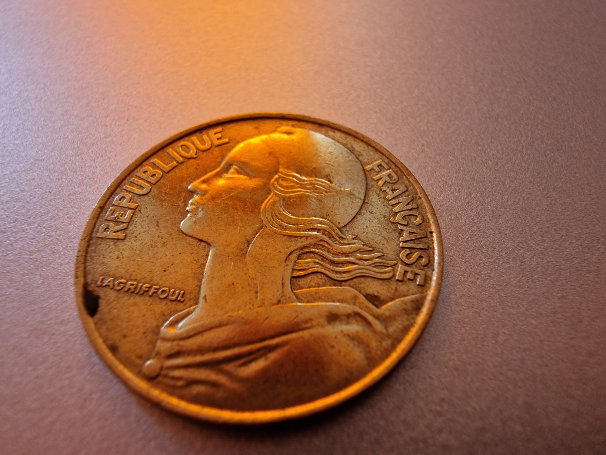 Monedă 20 centi ,an 1989,Republica Franceză.