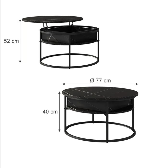 Кръгла повдигаща холна маса Vicco