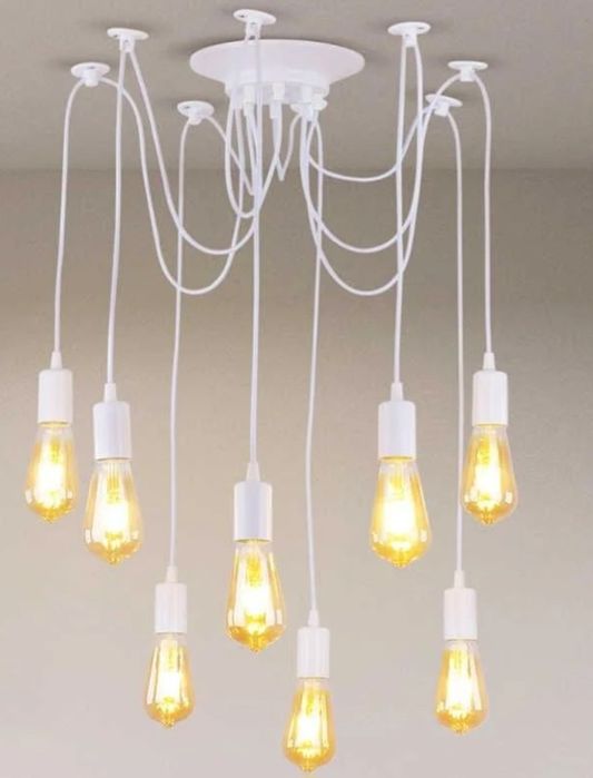 Люстра-паук белая