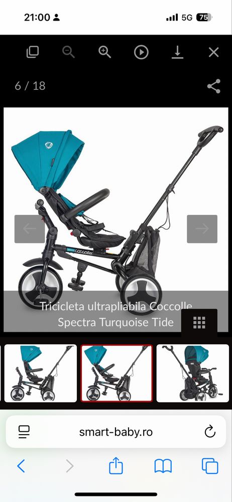 Vând tricicletă ultra pliabilă Coccolle. Folosit foarte puțin.