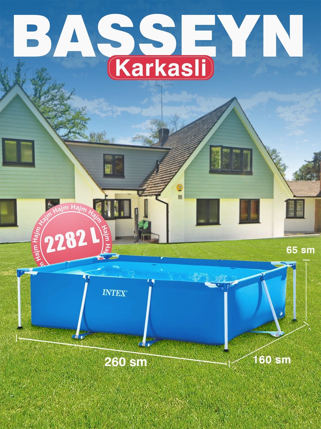 Basseyn Intex karkasniy 260x160x65 metr+ DASTAVKA