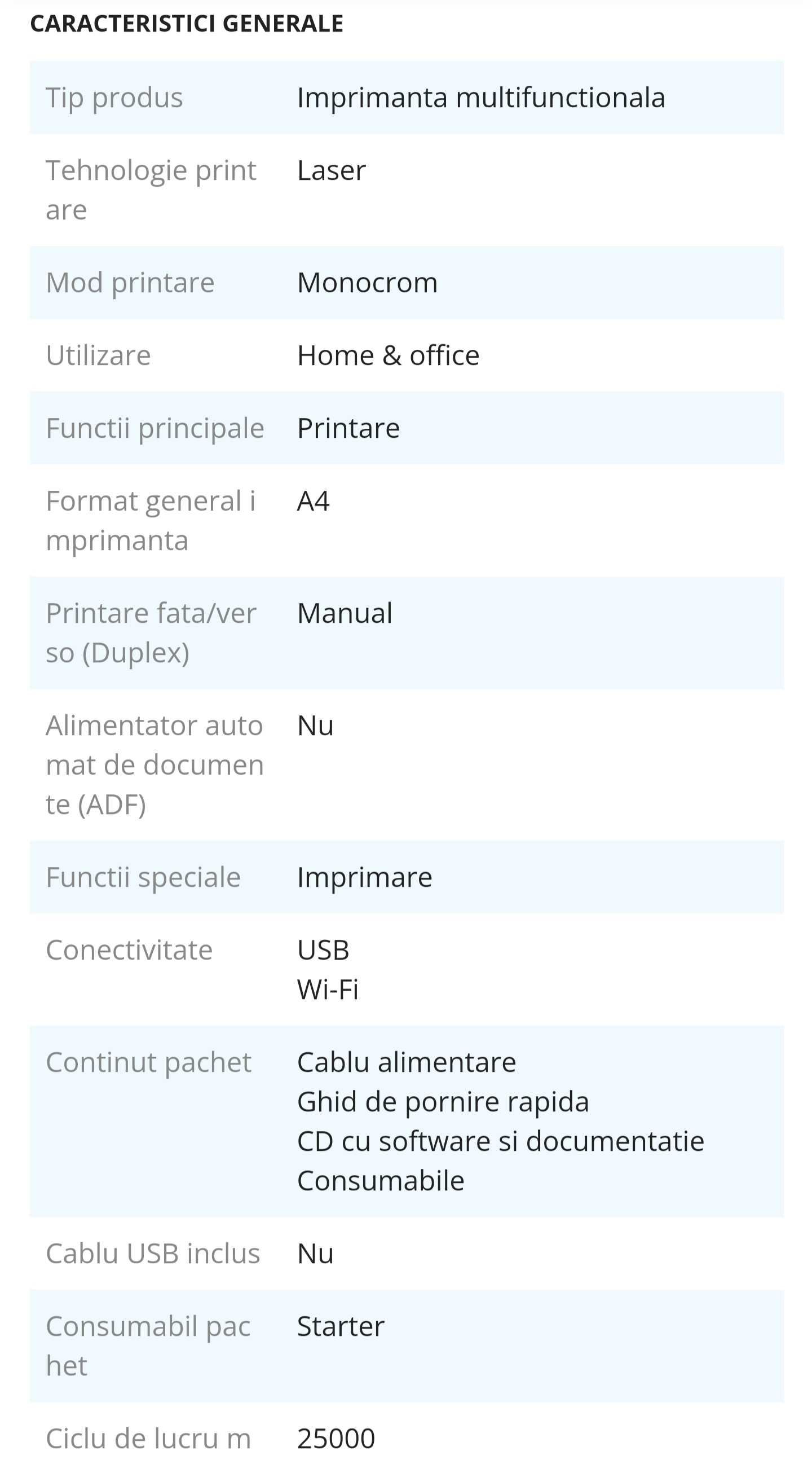 Imprimanta HP Laser Jet PRO MFP M28W