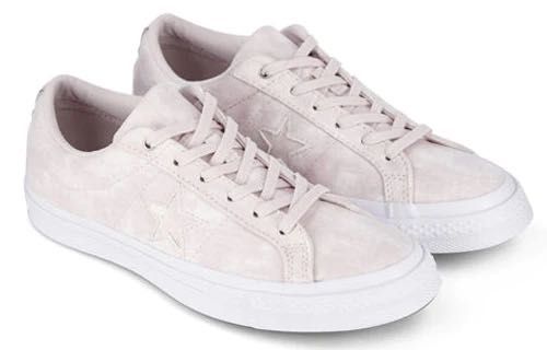 Converse One Star Ox Barely Rose & White/ велурени кецове