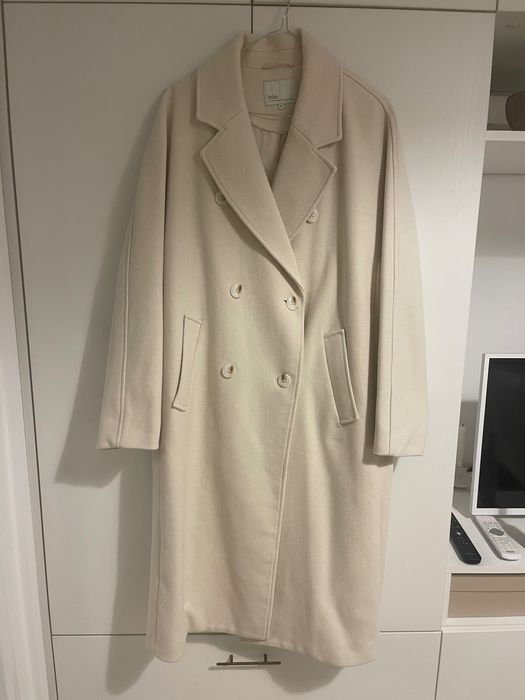 Oversized бяло вълнено палто “вечна класика”