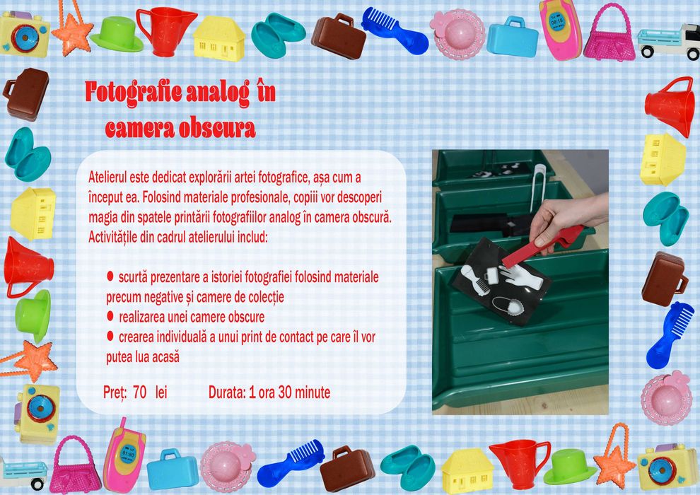 Ateliere Creative: fotografie analog, modelaj în lut, hârtie manuală