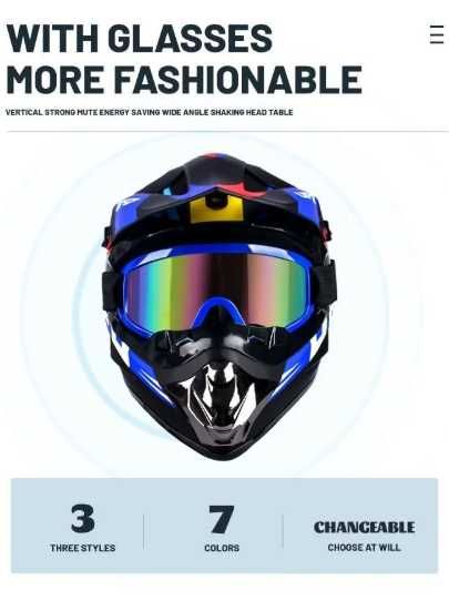 NOU! Casca moto, trotineta, cu ochelari, manusi, marimea S