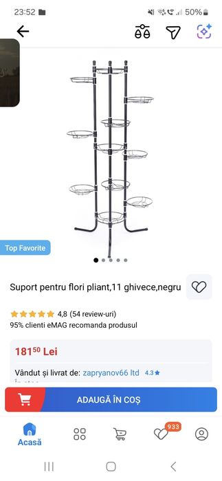 Suport de flori pliant ptr 11 ghivece metalic negru