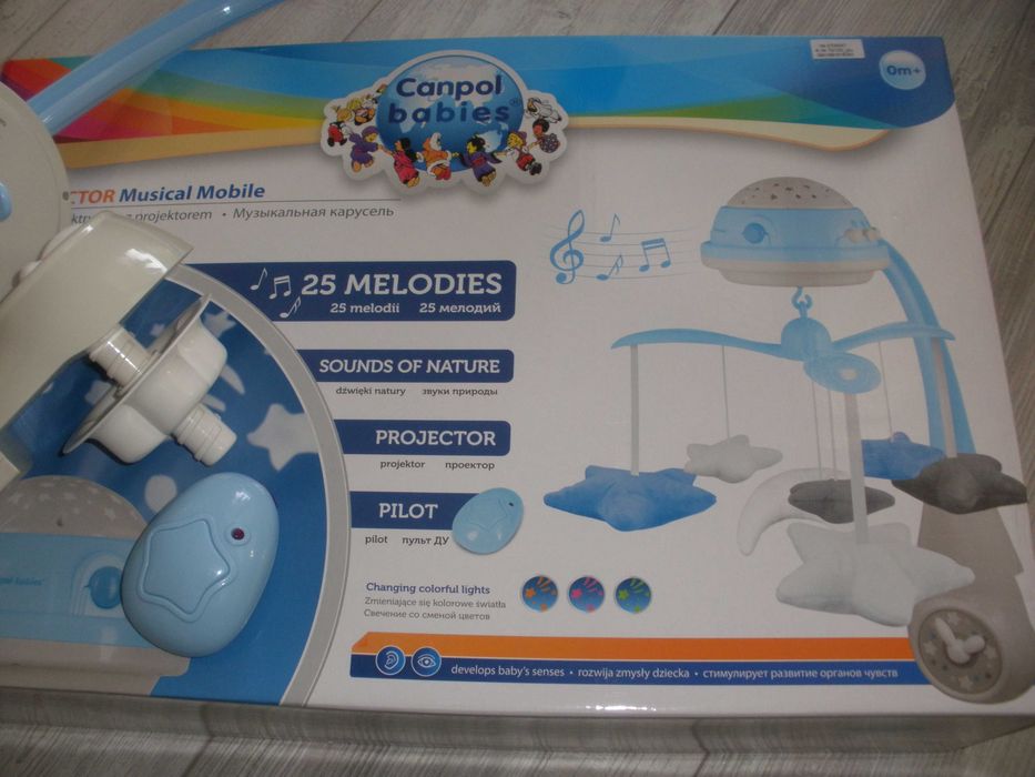 Детска играчка-Музикална въртележка Canpol Babies с проектор 3в1