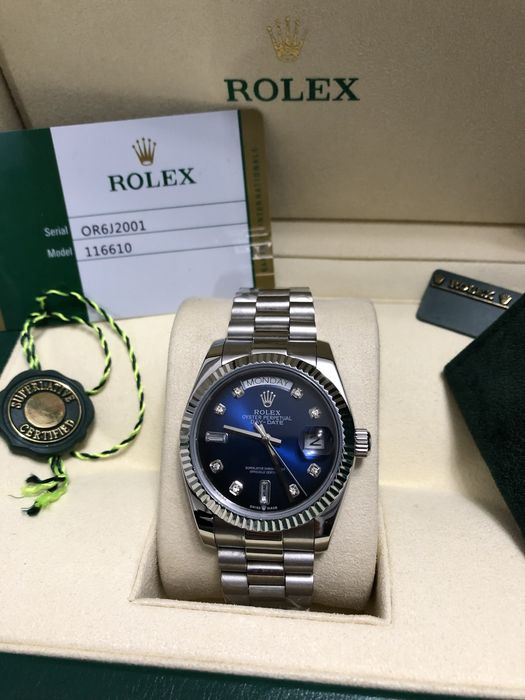 Ceas rolex day-date blue dial 36,mm lady