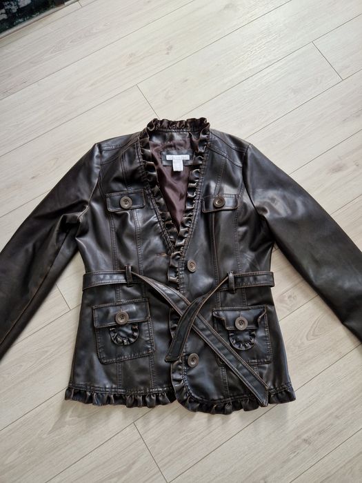 Jachetă imitație piele maro