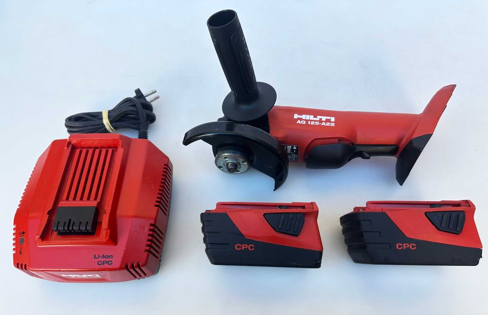 Hilti AG 125-A22 - Безчетков  ъглошлайф 2x22V 5.2Ah перфектен!