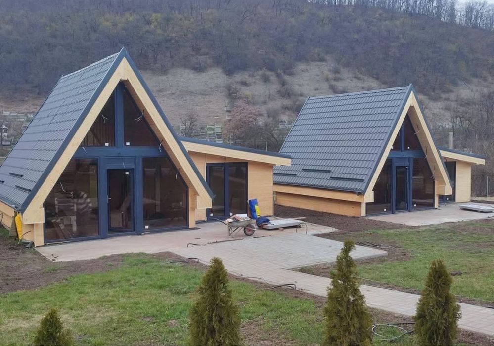 Vand case din lemn si pe structura metalica