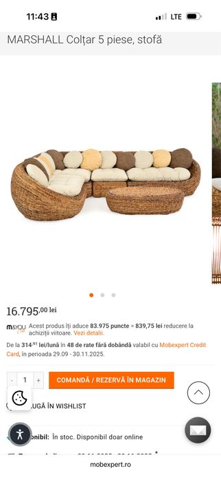 Set canapea si fotoliu MOBEXPERT