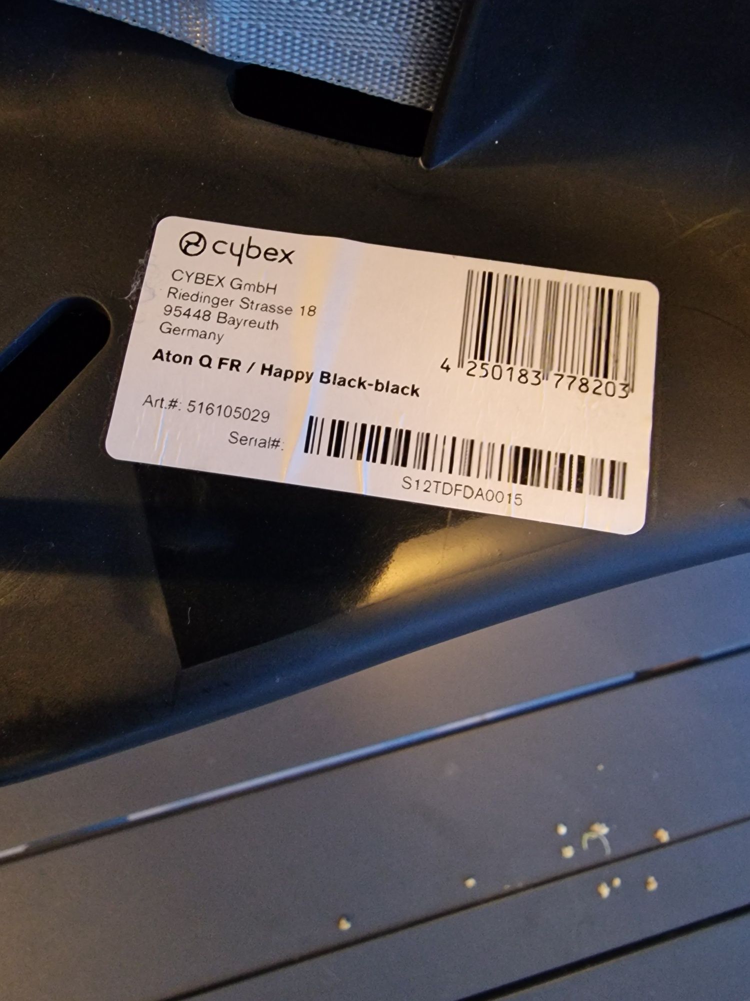 Scoica auto Cybex Aton Q negru cu husa vara cadou