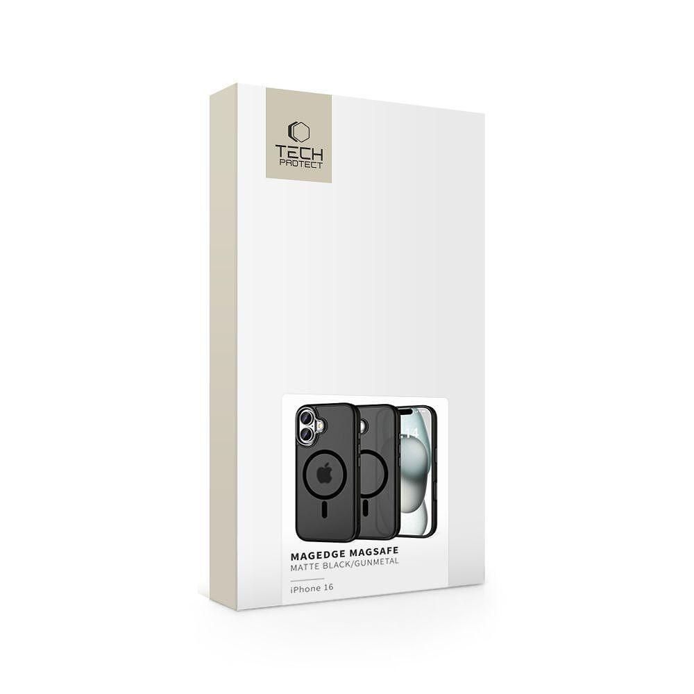 Кейс tech-protect magedge magsafe за iphone 16 pro - матово черно/гънм
