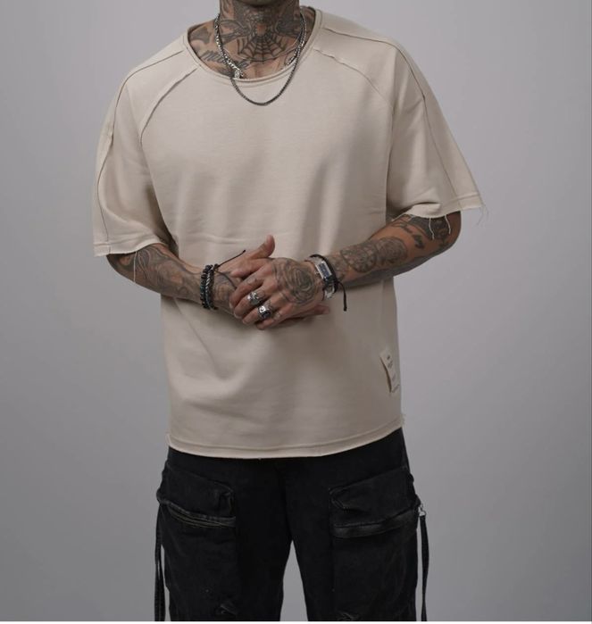 Мъжка тениска цвят бежов