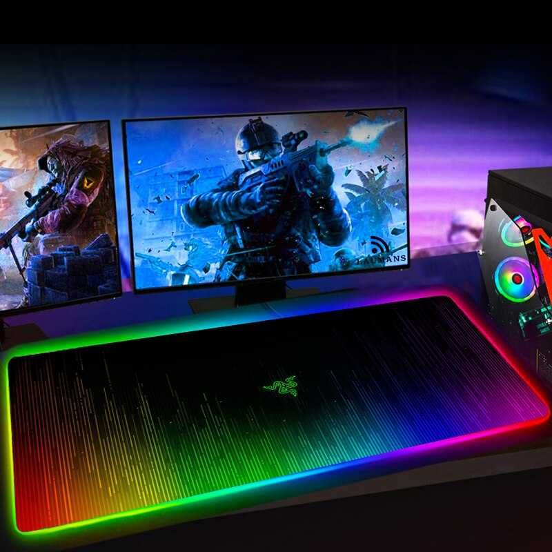 70х30cm 90x40cm Геймърски пад подложка мишка gaming mousepad Razer RGB