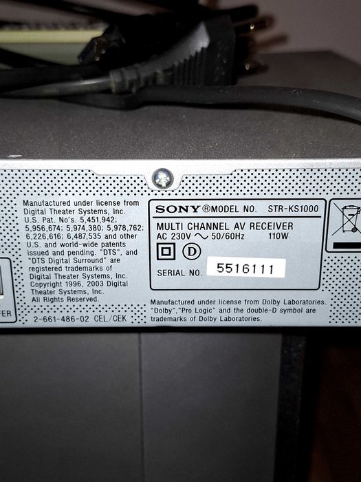 ДОМАШНО КИНО sony str-ks1000 s-master multi   schannel receiver