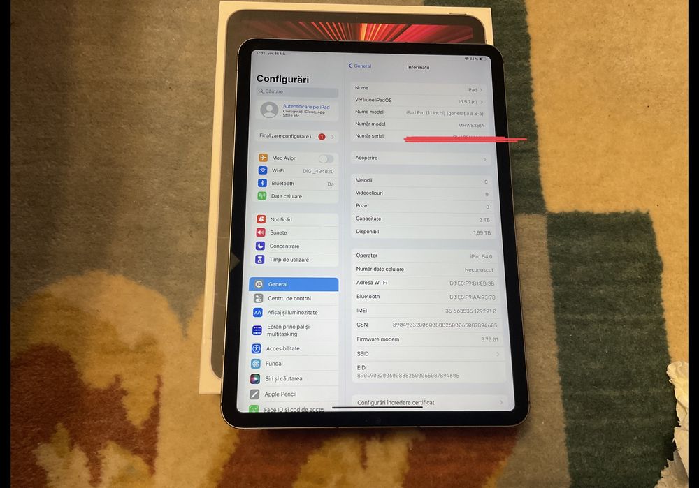 Ipad Pro gen 3 WIFI+CELULAR-2 T