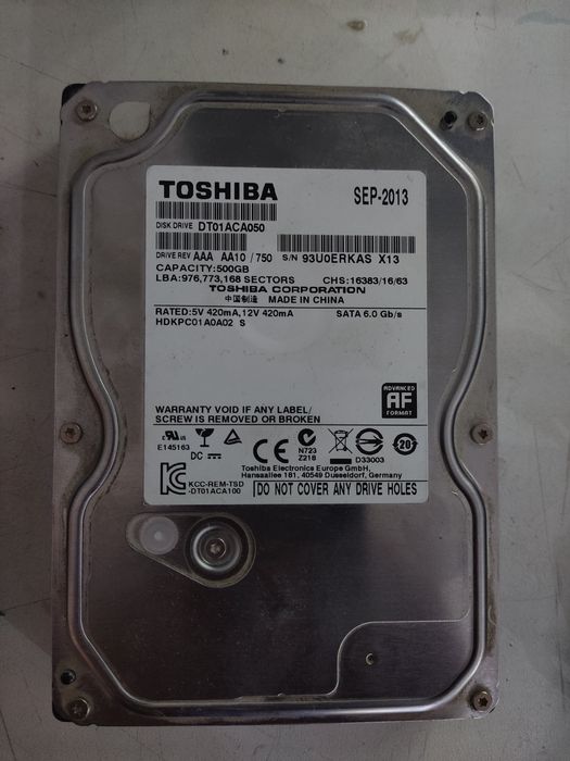 Жёсткий диск Тошиба 500 ГБ