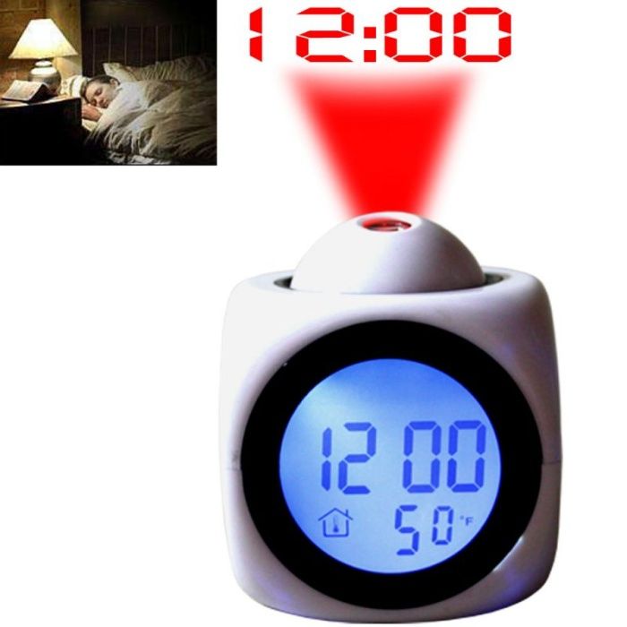 Страхотен дигитален LCD часовник и термометър с холограмна прожекция