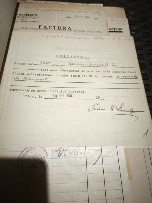 Dosar cheltuieli intretinere schituri Jud Sibiu 1934
