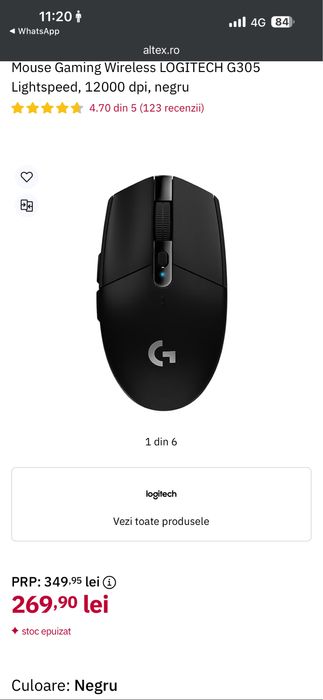 Mouse gaming wireless Logitech g305