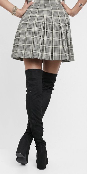 Cizme lungi, peste genunchi, cu toc Asos noi