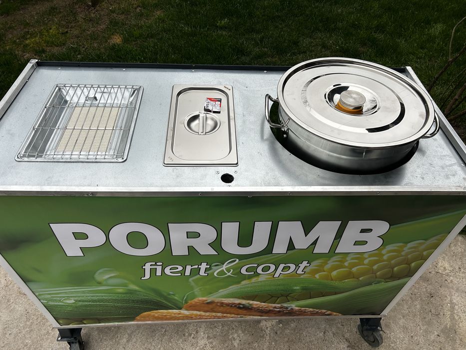 Toneta , stand , taraba porumb fiert pe gaz