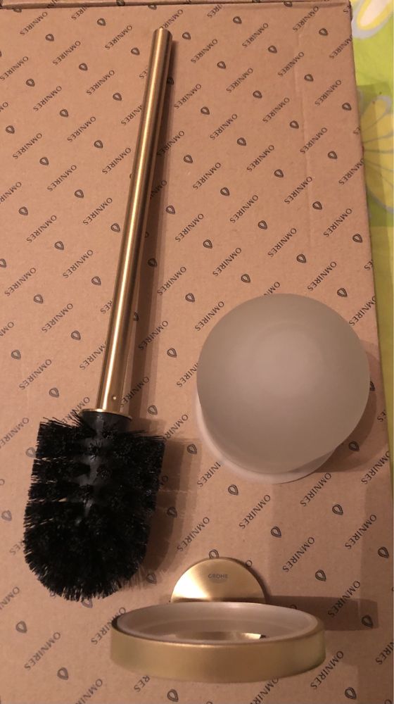 Четка за WC Grohe,стойка за тоалетна хартия,Тръбно окачване Grohe