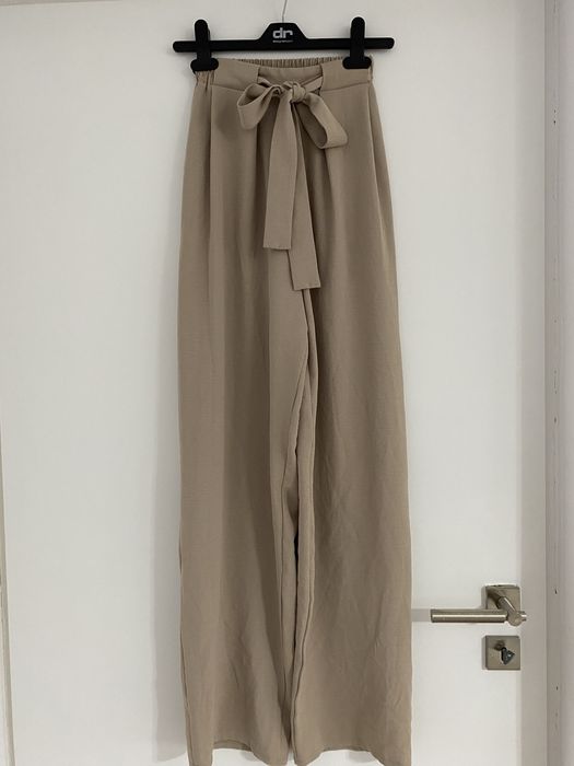 Pantaloni largi Zara marinea xxs culoare nude/bej