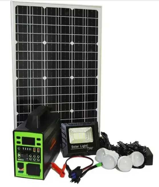 Sistem solar de 150W, tip invertor pentru baterie externa, 4 becuri