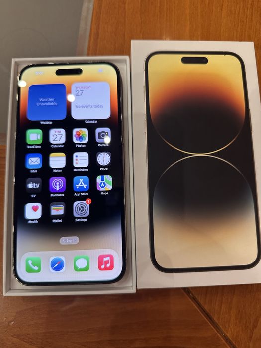 iPhone 14 Pro MAX 128GB GOLD с кутия и кабел 87% батерия
