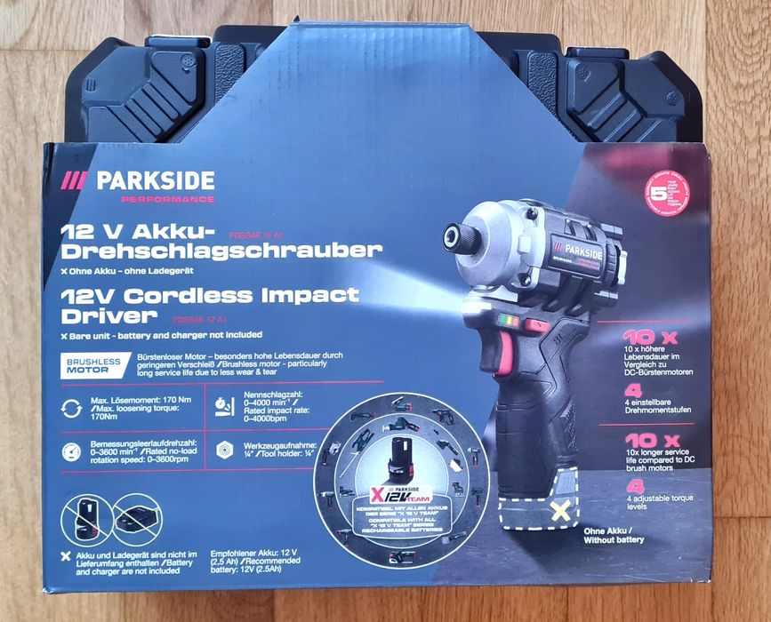 Parkside Импакт ¼" 12v 170N, Гайковерт PPBSSA 600Nm, шлайф ротационен