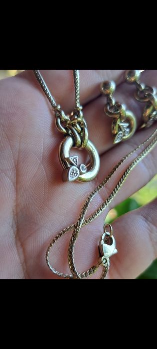 Set aur 8k colier si cercei cu diamant