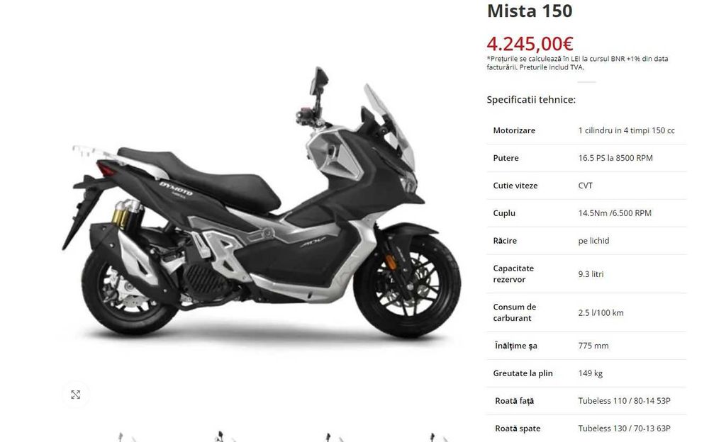 Scuter DAYTONA MISTA 150cc - 2024 - 17cp - nou