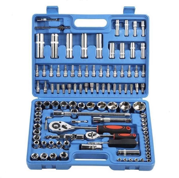 Комплект гедоре инструменти 108 части с 2 тресчотки в куфар NEW