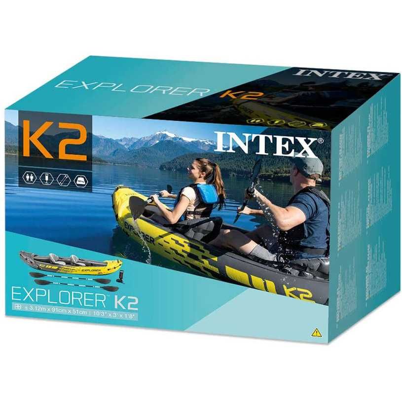 Надуваем двуместен каяк Intex Explorer K2
