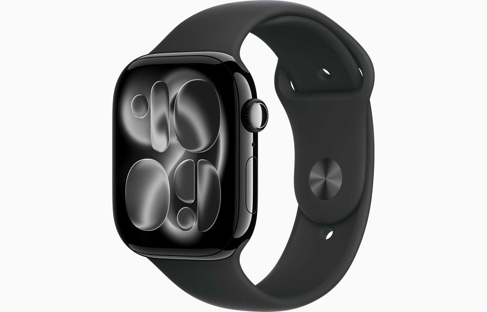 Apple Watch Series 11 46mm Black Aluminum Case Black Sport Band